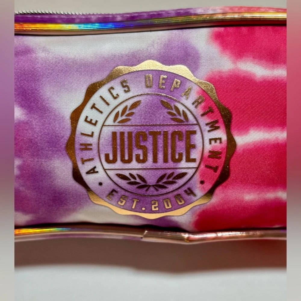 Justice tie dye pencil case pink and purple